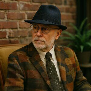 Weatherproof “Impermeable” Wool Fedora – Windowpane Plaid – Size 7¼